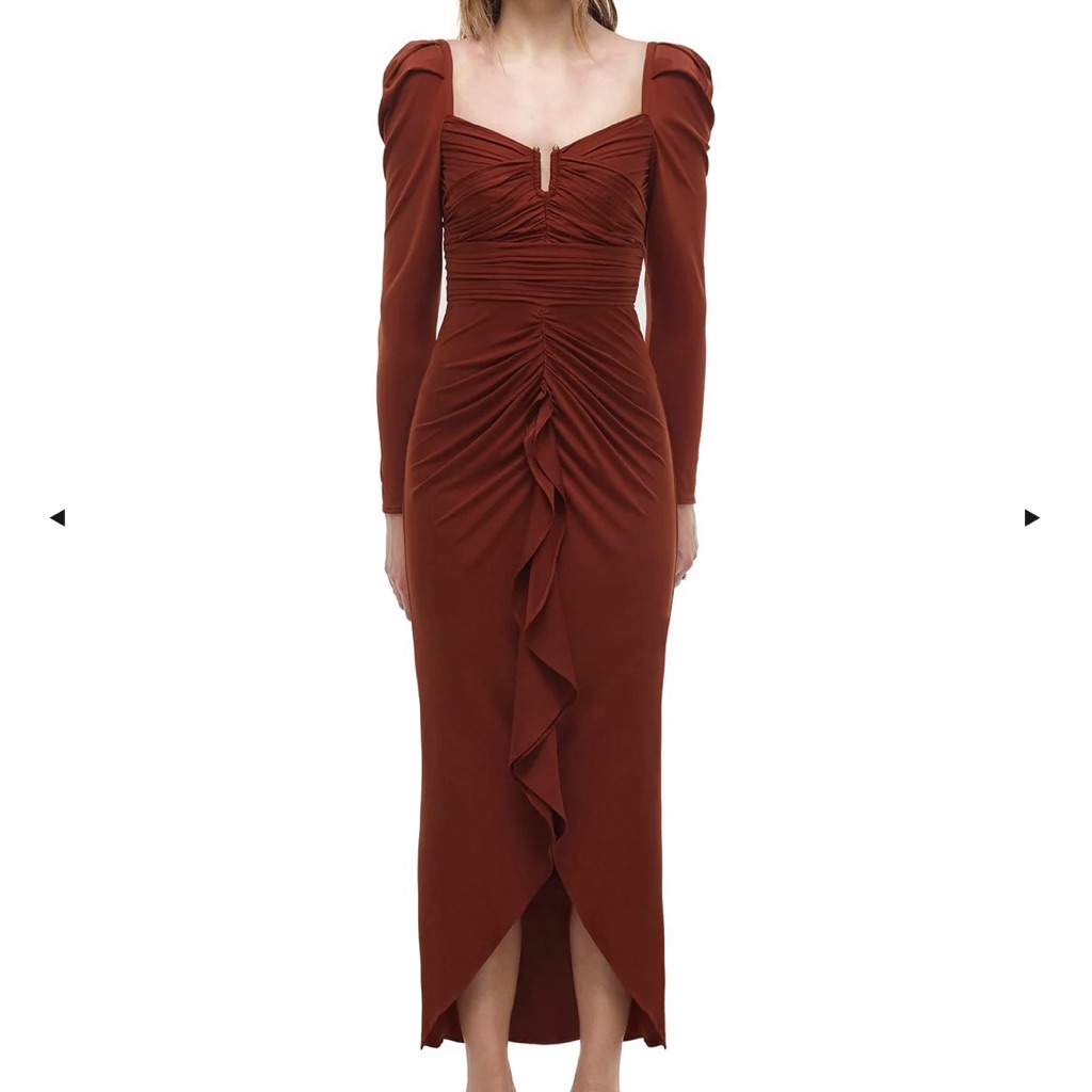 Jersey Waterfall Frill Midi Dress